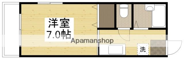 グレイスマルミⅢ(1K/1階)の間取り写真