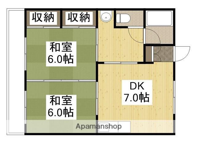 平岡コーポ(2DK/2階)の間取り写真