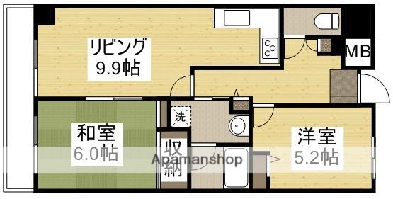 ファミールタワープラザ岡山イーストタワー(2DK/15階)の間取り写真