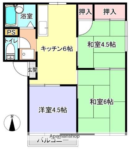 コーポアルビオン(3DK/1階)の間取り写真