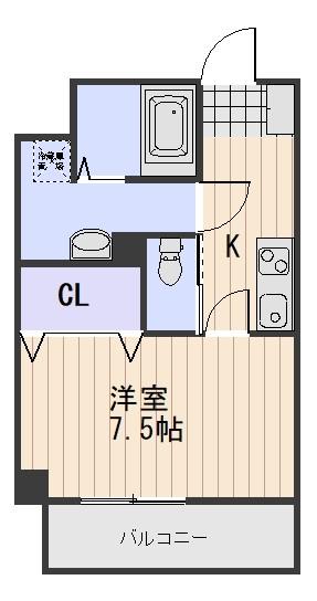 GRAND NOIR(1K/5階)の間取り写真