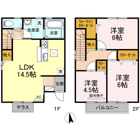 グレイス・フローラ　Ｂ棟(3LDK)の間取り写真