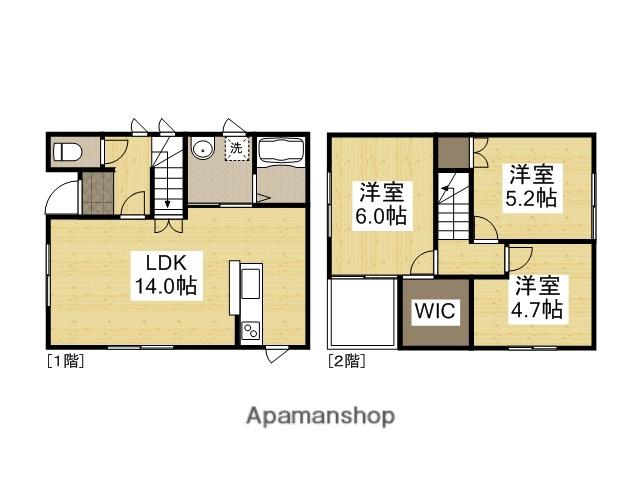 山陽本線 上道駅(岡山) 徒歩47分 2階建 築14年(3LDK)の間取り写真