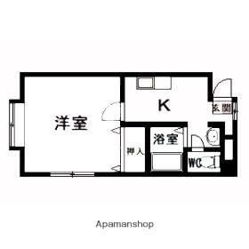 カサブランカ十日市(1K/3階)の間取り写真