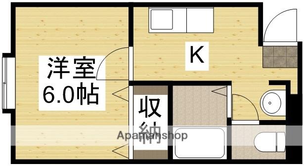 カサブランカ十日市(1K/3階)の間取り写真