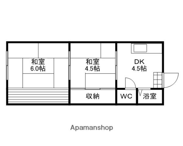 リバティーアパート(2K/1階)の間取り写真