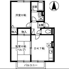 ラ・モール津島(2DK/2階)の間取り写真