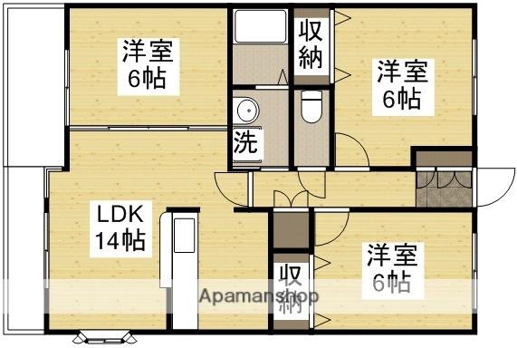 アークハイツ鹿田(3LDK/6階)の間取り写真