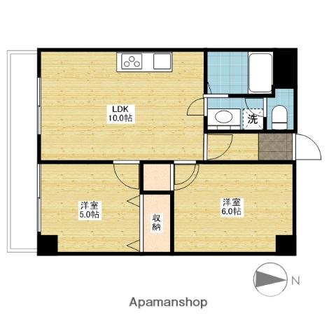 プレアール豊成(2LDK/3階)の間取り写真