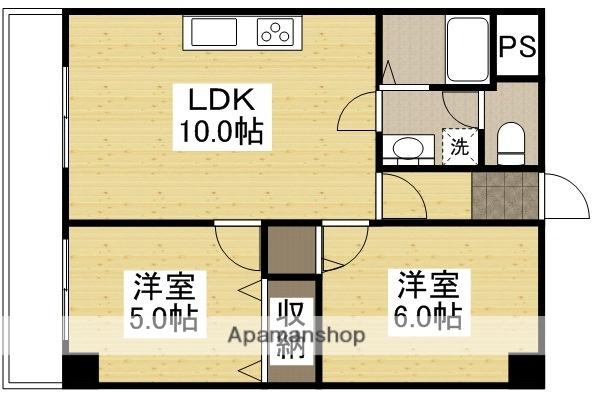 プレアール豊成(2LDK/2階)の間取り写真