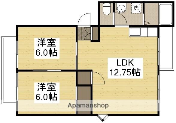 メゾンクレール(2LDK/2階)の間取り写真