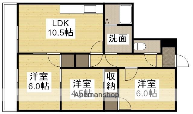 ネクスト倉田 西館(3LDK/6階)の間取り写真
