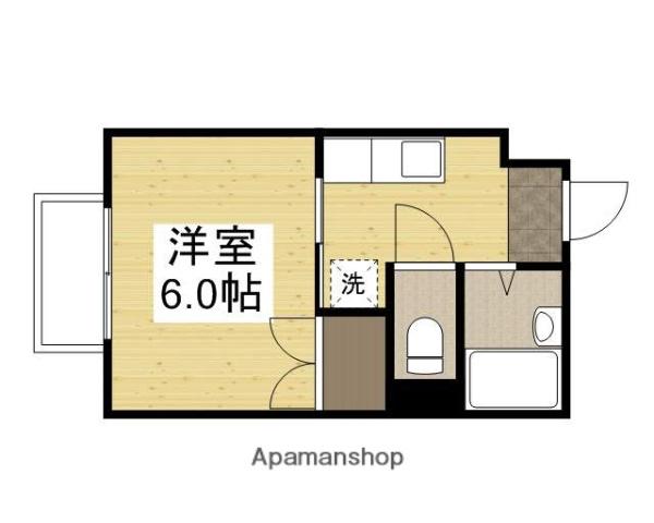 リバーサイド幸和(1K/1階)の間取り写真