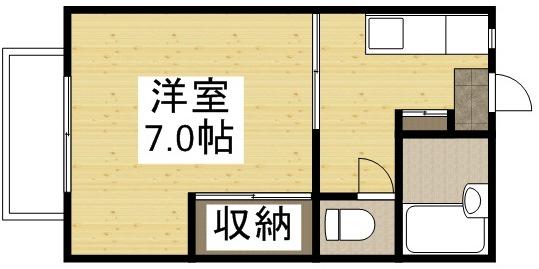 メゾンエポックB棟(1K/2階)の間取り写真