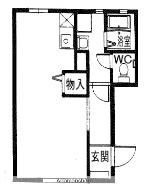 コーポ時岡(ワンルーム/1階)の間取り写真