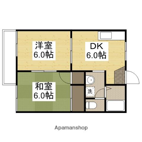 フレグランス衣笠(2DK/2階)の間取り写真