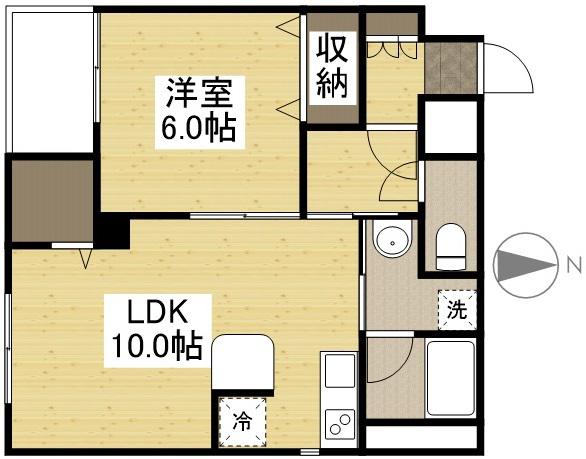 ジェムシティ表町ビル(1LDK/3階)の間取り写真