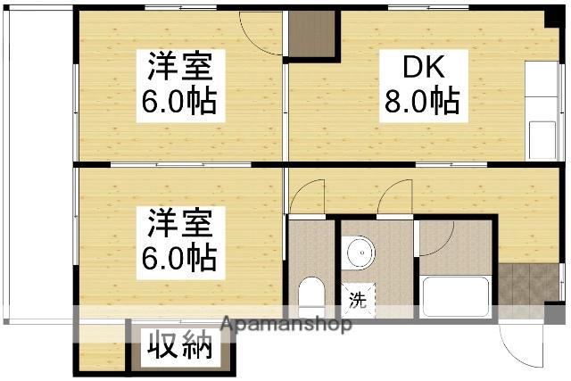 ヒカリホールディングス第2ビル(2DK/2階)の間取り写真
