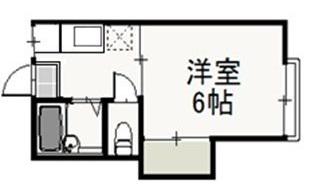 コーポ大野辻(1K/2階)の間取り写真