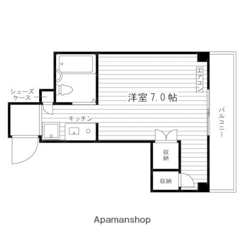 エステートタケタニ(ワンルーム/2階)の間取り写真