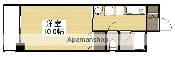 オーランド富田町(1K/4階)の間取り写真