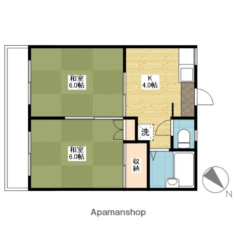 石堂マンション(2DK/3階)の間取り写真