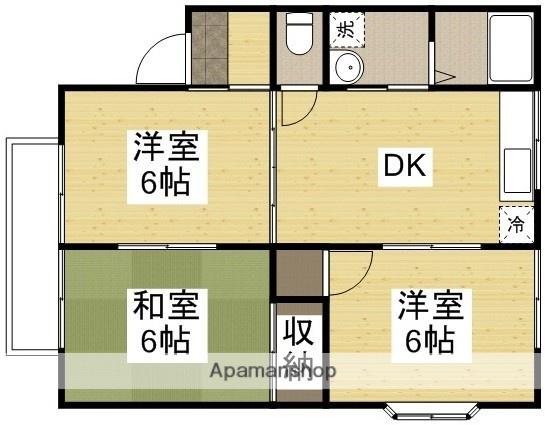 ファミール岡南Ⅰ(3DK/1階)の間取り写真