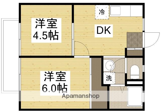 宮原マンション中島(2DK/1階)の間取り写真