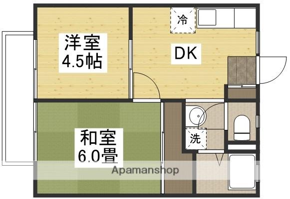 宮原マンション中島(2DK/2階)の間取り写真