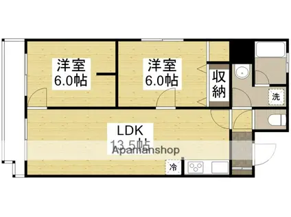 成広京町マンション(3DK/5階)の間取り写真