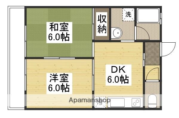 高津コーポⅠ(2DK/1階)の間取り写真