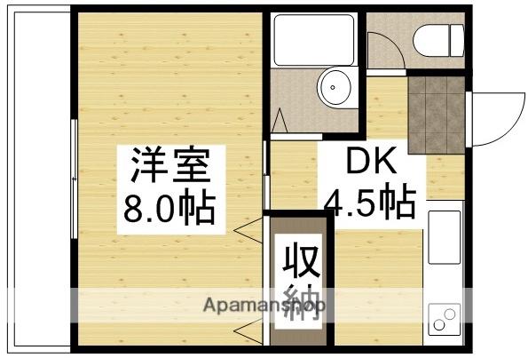 コーポ天(1DK/2階)の間取り写真
