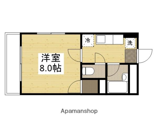 サンフラワー(1K/1階)の間取り写真