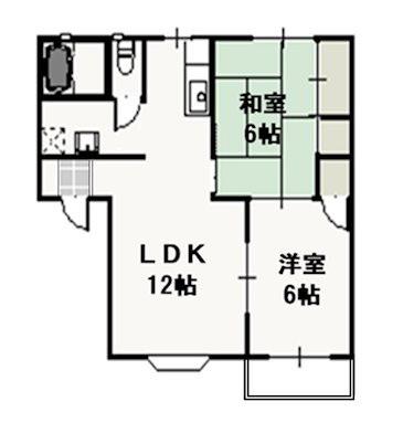 ベェルエポック今(2LDK/2階)の間取り写真