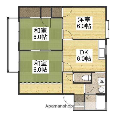 コーポ・カンナ(3DK/2階)の間取り写真