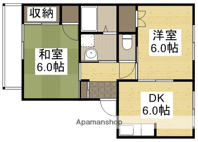 サンワハイムC棟(2DK/2階)の間取り写真