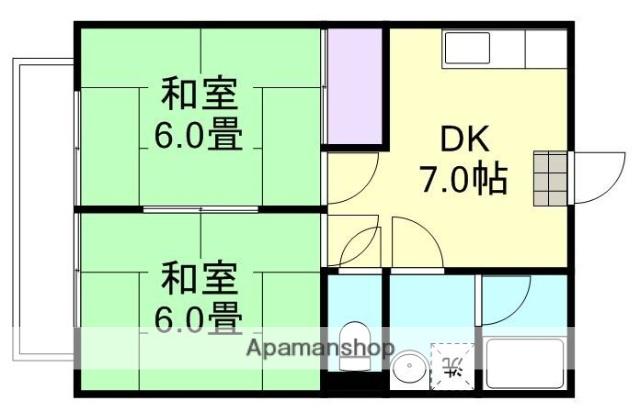 BEAUFRAISE(2DK/2階)の間取り写真