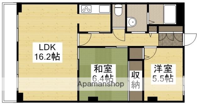グランディール A棟(2LDK/1階)の間取り写真