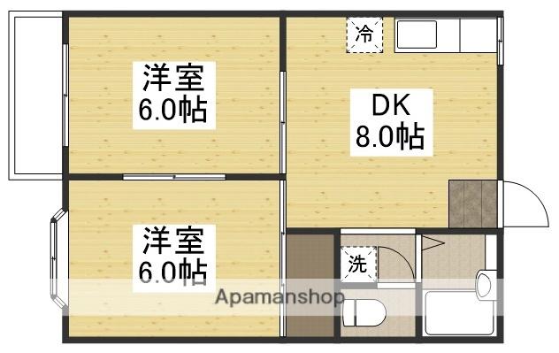 コーポシオン(2DK/2階)の間取り写真