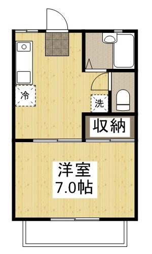 ノース・アヴァロン(1K/1階)の間取り写真