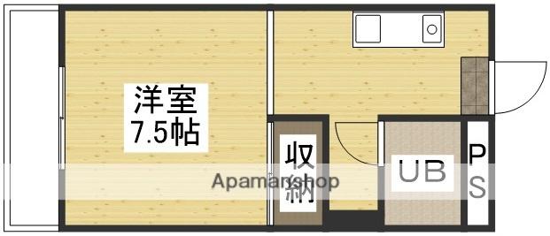 シャンティ東古松(ワンルーム/2階)の間取り写真