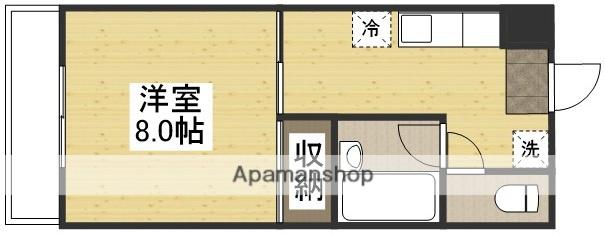 シャトレハイツ今村(1K/2階)の間取り写真