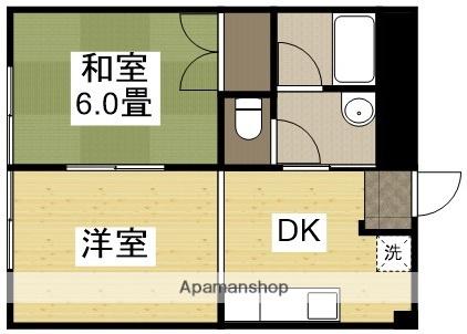 弓之町ビル(1LDK/6階)の間取り写真