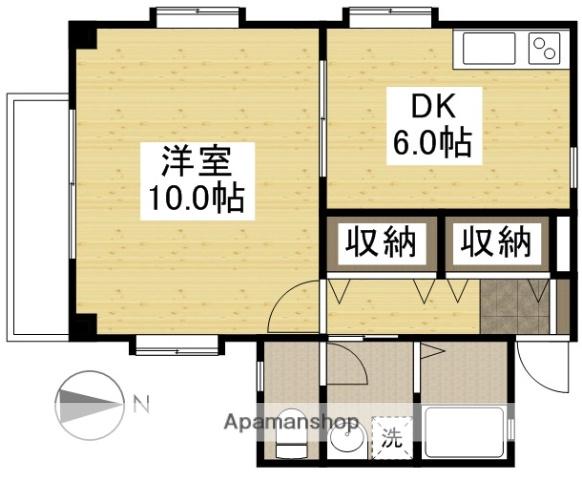 ジンジャエールⅡ(1DK/2階)の間取り写真