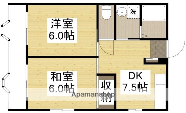 オレンジマンション(2DK/2階)の間取り写真