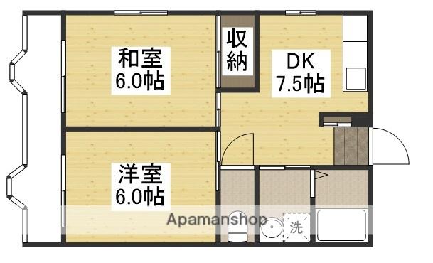 オレンジマンション(2DK/1階)の間取り写真