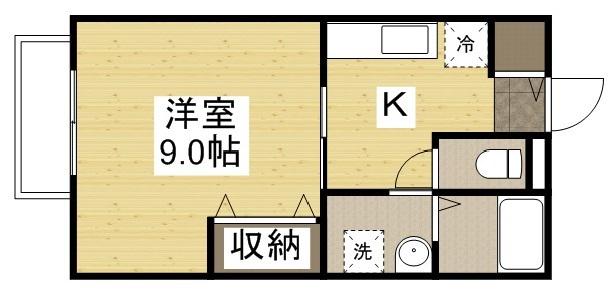 サニースクエア西崎(1K/1階)の間取り写真