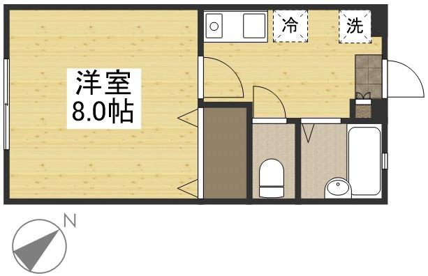 コーポ神正A棟(1K/1階)の間取り写真