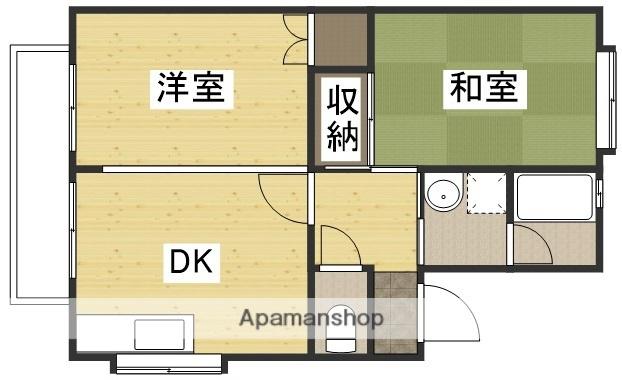 サンフラワーB(2DK/2階)の間取り写真