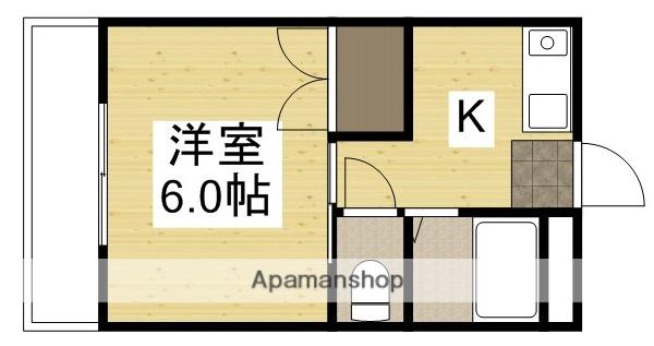 リトルハイム青江Ⅰ(1K/2階)の間取り写真